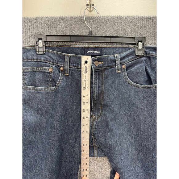Lands End Flannel Lined Jeans Men’s 38x32 Traditional Fit Straight Dark Wash EUC - Picture 9 of 10